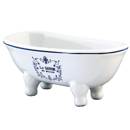 Kingston Brass Le Savon 6" Double Slipper Clawfoot Tub Decorative Soap Dish, White BATUBDSW